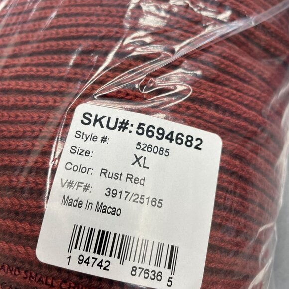 NEW Lands' End Drifter Men's XL Rust Red Cotton Sweater Ribbed Knit Pullover - Picture 8 of 12